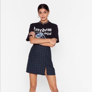 NWT Nastygal Checkered Highwaisted Mini Skirt
